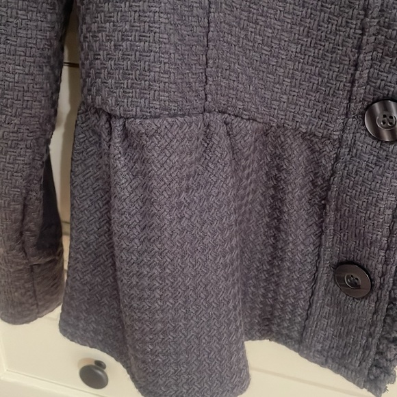 Decree Jacket Blazer Ruffle Basketweave in Gray Size XL Juniors - Picture 4 of 13